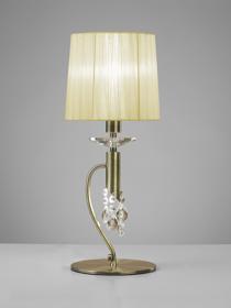Tiffany Antique Brass-Cream Crystal Table Lamps Mantra Shaded Table Lamps
